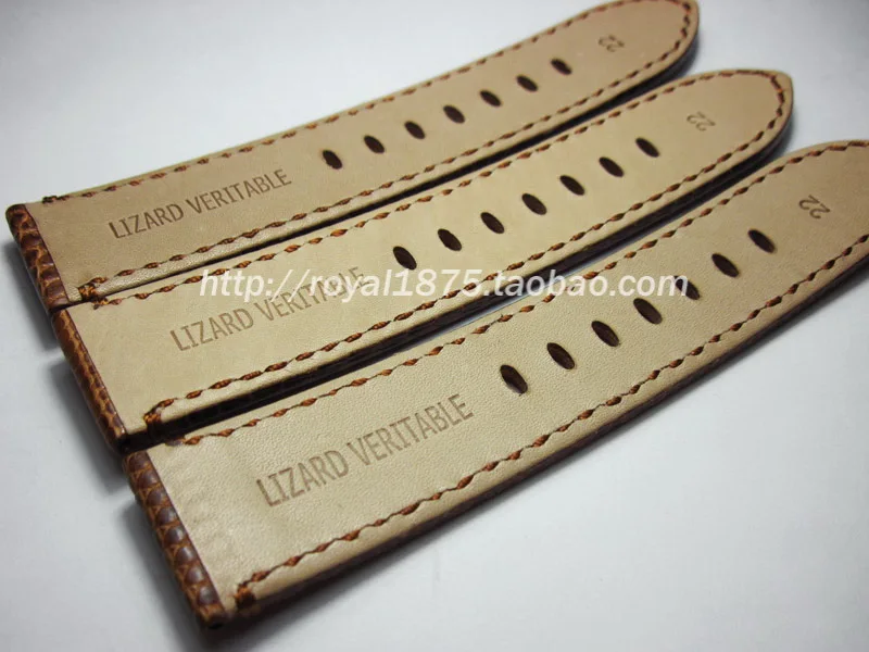 Watchbands 20mm 22mm High-quality lizard leather Genuine Leather Dark Brown Man Women Handmade Vintage Wrist Watch Band Strap