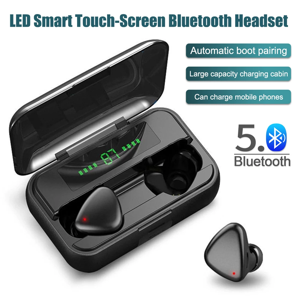 

TWS-наушники IPX7 с поддержкой Bluetooth, сисветодиодный-цифровой дисплей