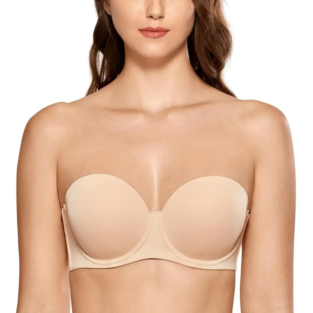 Для женщин бесшовный бюстгальтер без бретелек размера плюс контур на косточках