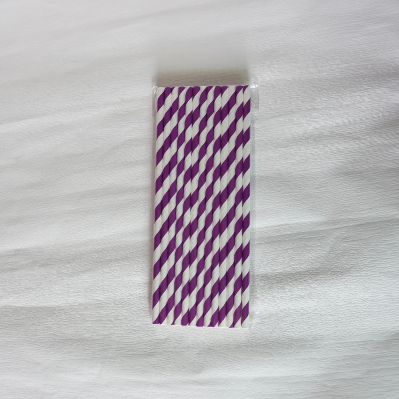 Одноразовые бумажные соломинки в полоску 25 шт.|Украшения своими руками для