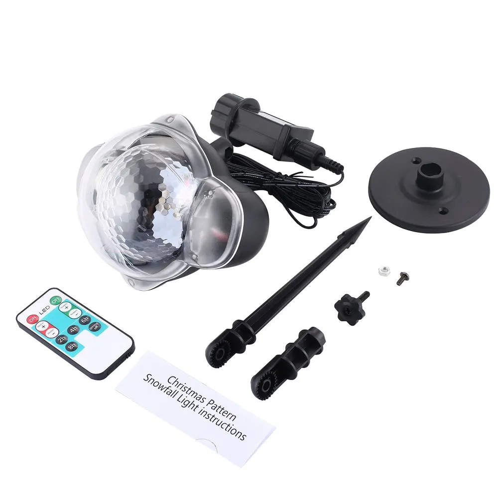 

Снегопад светодиодный уличный Снежинка светодиодный сценический снежный свет s светильник Рождественский праздничный белый и RGB цветной с...