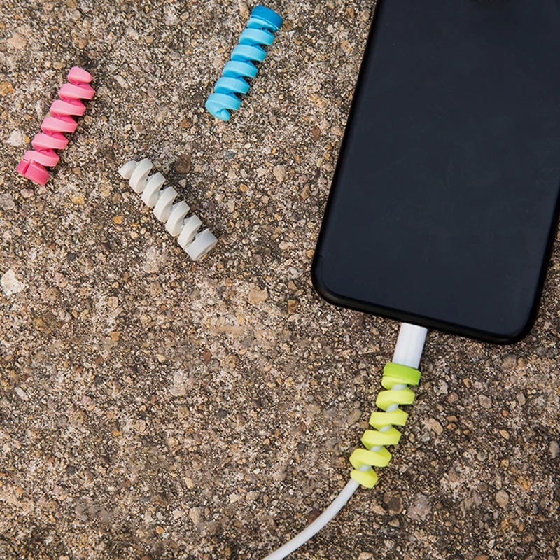 

10/6/1pcs Cable Protector Bobbin Winder Data Line Case Rope Protection Spring Twine For Phone USB Earphone Cover