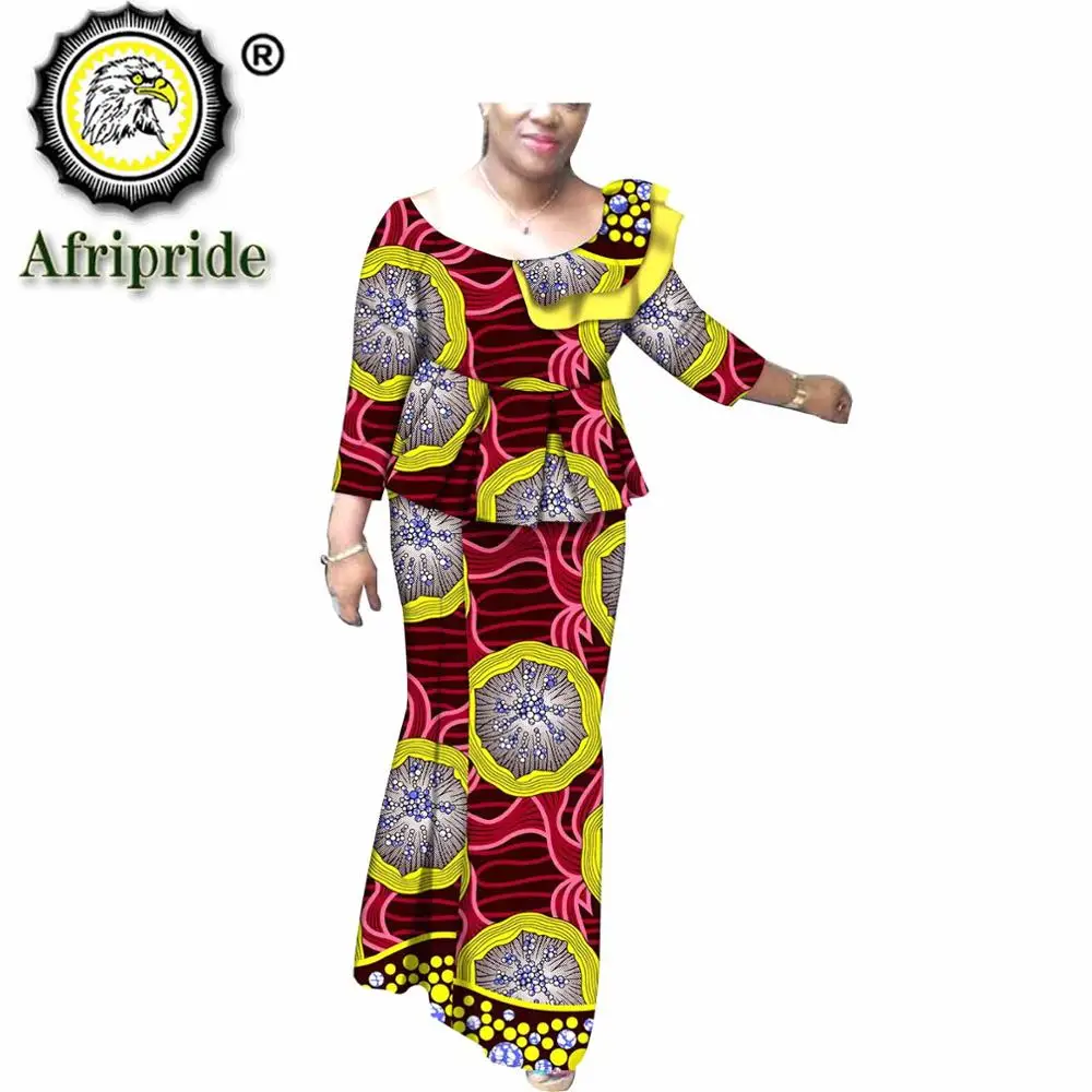 2023 african 2 piece outfits for women ankara tops+print skirts dashiki clothing clothes women formal suits AFRIPRIDE S1926021