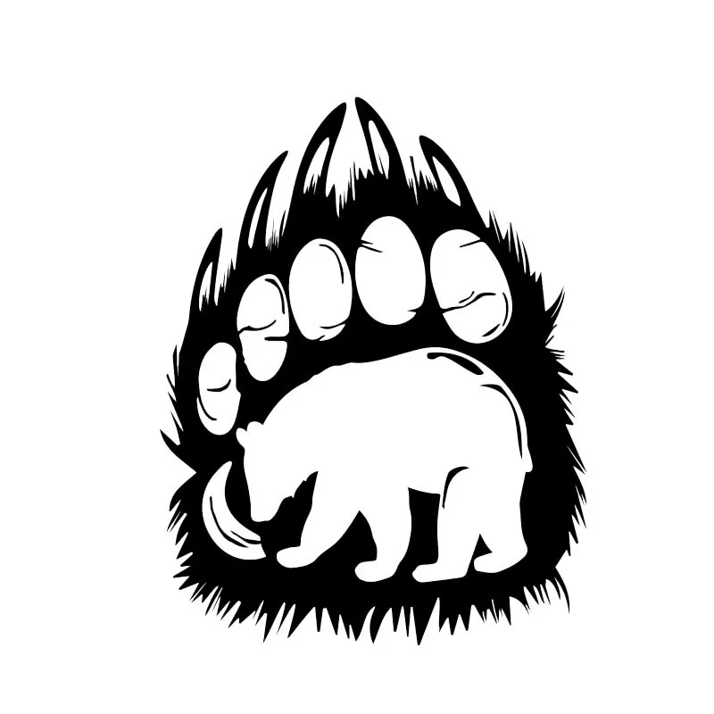 Персонализированные силуэты медведя в лапках живые автомобильные наклейки ПВХ 15