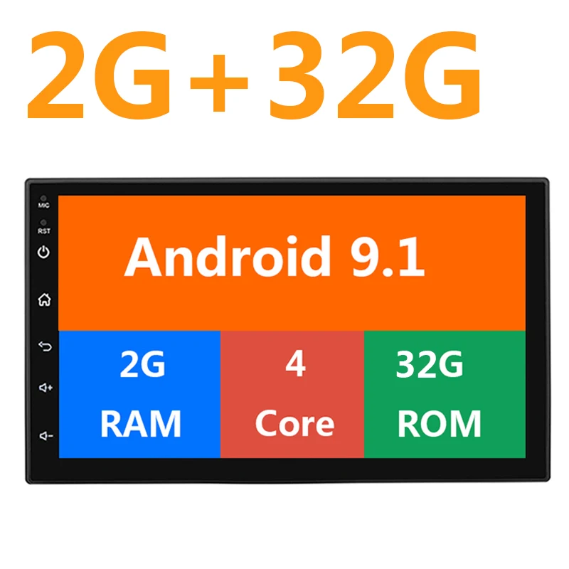 Автомагнитола 2 din + 32 ГБ Android 9 1 GPS Wi Fi|Автомагнитолы| |