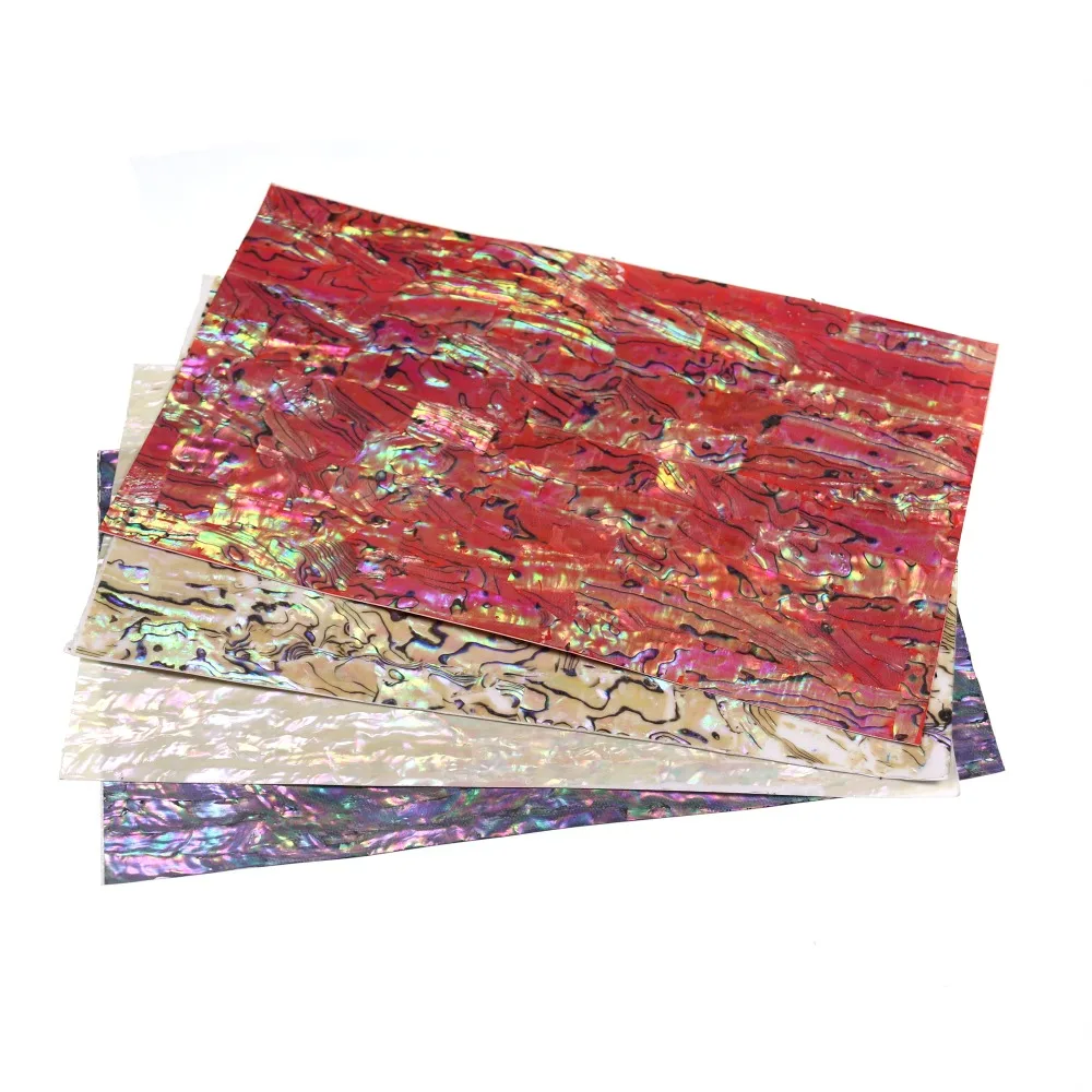 1 шт. 24x14 см ламинированный лист из натуральной ракушки с покрытием Пауа клейкая