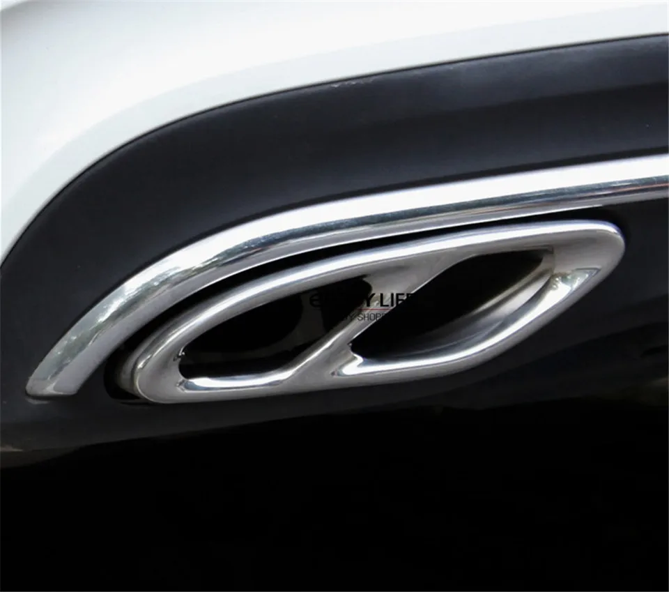 

Stainless Steel Rear Dual Exhaust End Pipe Sticker Cover Trim For Mercedes GLC Class X253 GLC200 GLC250 GLC300 2015 2016