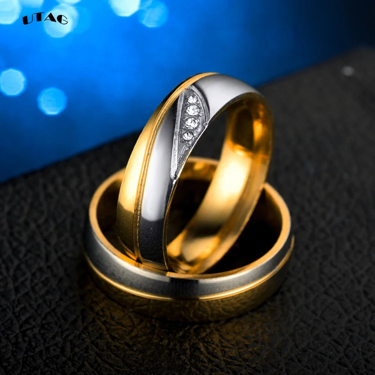 UTAG обручальные кольца золотого цвета для женщин и мужчин ювелирные изделия из