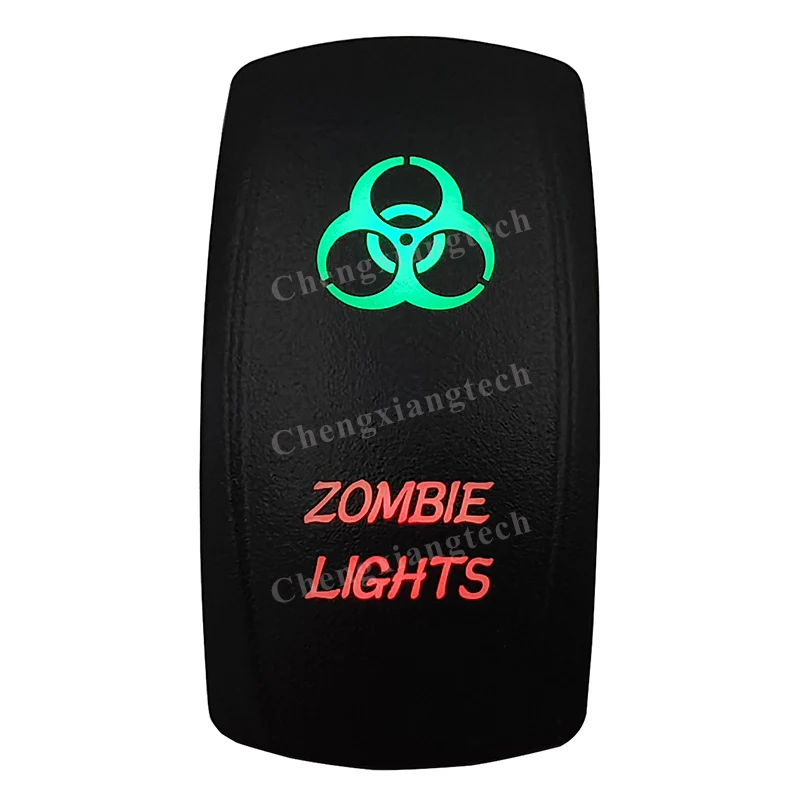 

12V Green & Red Led Rocker Switch ZOMBIE LIGHTS 5Pin SPST ON OFF for Boat Car Carling ARB NARVA RAV4 WD Hella Contura 4x4