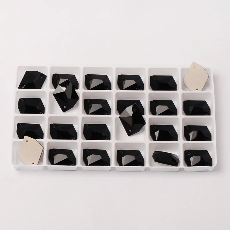 Черные пришитые стразы Космическая форма разные размеры свободные камни для