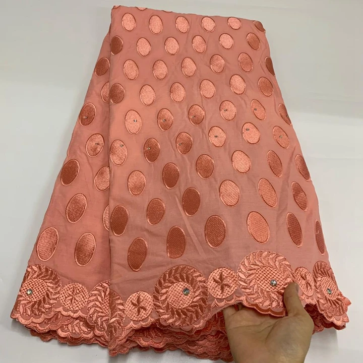 

2020 Blue Color Cotton Lace Fabric For Wedding GS1083