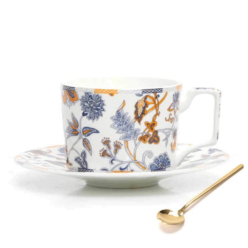 

Bone China Cups British Afternoon Tea cup and saucer Elegant Coffee cup Luxury High-quality Porcelain kitchen Drinkware Cups