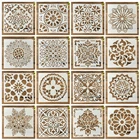 16 шт.компл. 15*15 см Мандала окно цветок DIY Многослойные трафареты картина раскраска для скрапбукинга тиснильный альбом декоративный шаблон