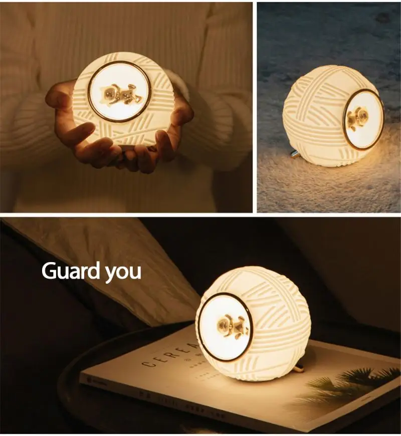 

Creative USB Charging Cat Line Ball Music Silicone Night Light Bedroom Bedside Sleeping Eye Care Nursing Night Light