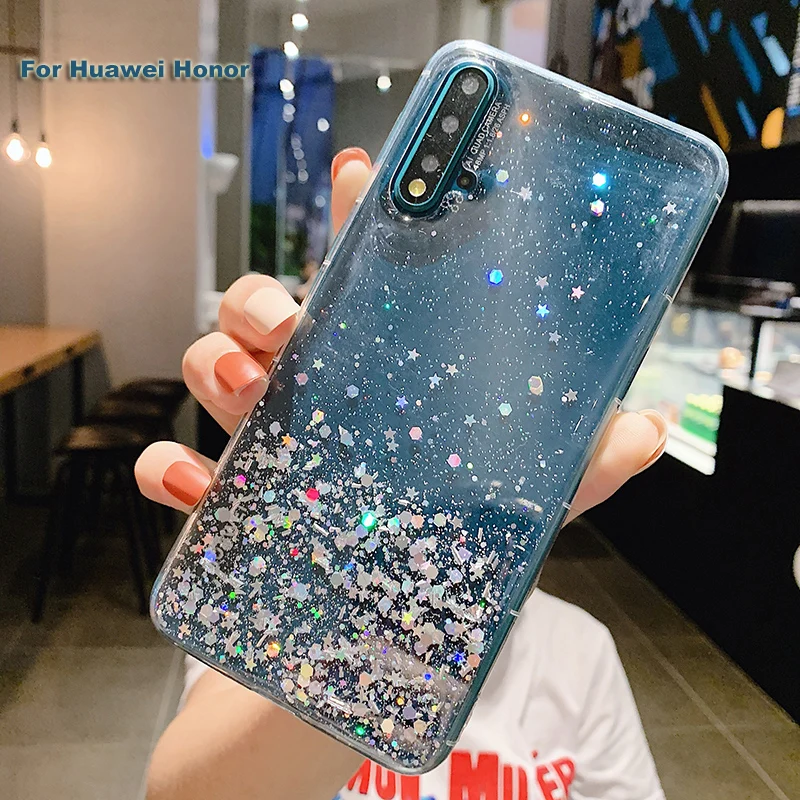 Чехол для Huawei Mate 20 lite Y9 2018 Play 7c 7s Honor 7a 9i 9 7X новый модный прозрачный блестящий чехол