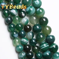 natural green stripes agates beads 4 6 8 10 12mm round loose spacer charm beads for jewelry making diy women bracelets ear studs