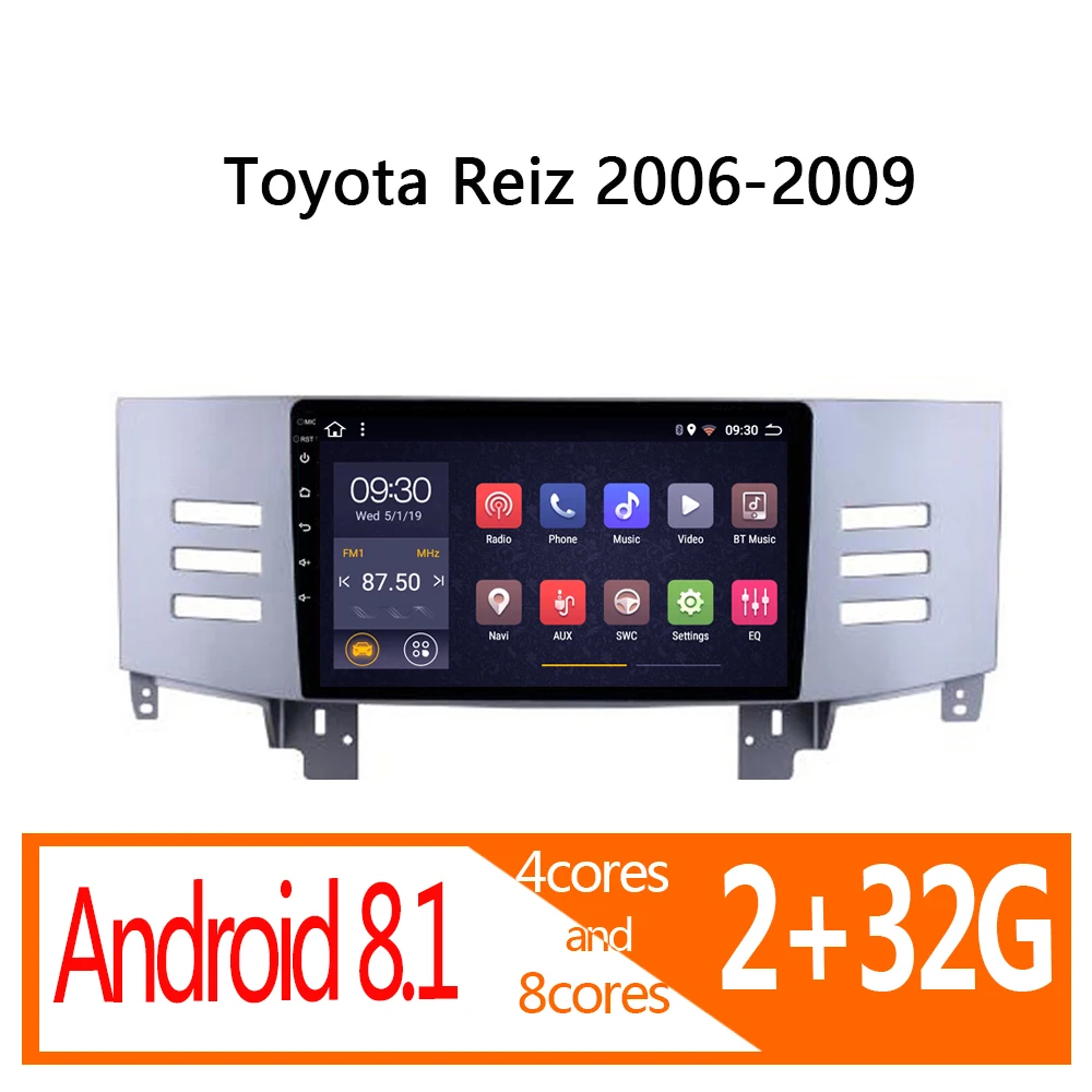 Автомагнитола для toyota стерео-система на Android 2 Гб ОЗУ reiz 9 дюймов 2006 2007 2008 2009 |