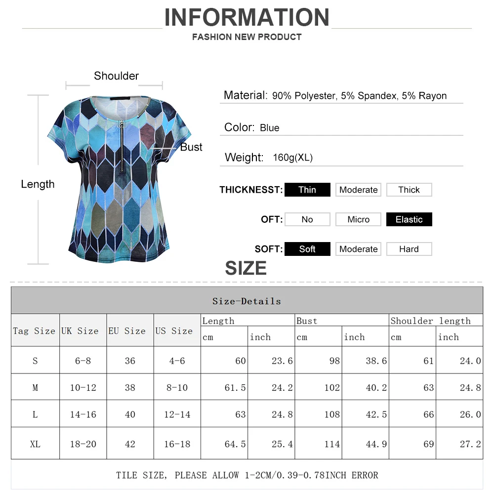 

Vintage Color block Round Neck Blouses Shirts Casual Sexy Zipper V Neck Pullover Tops Spring Women Chic Short Sleeve Blusa D30