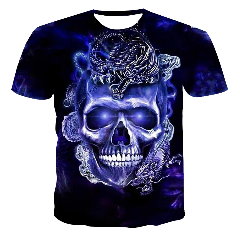 

Summer New Style 3DT Shirt Fashion Sports Comfortable Hip-Hop Streetwear Men'S Skull Print Pattern SSX-6X