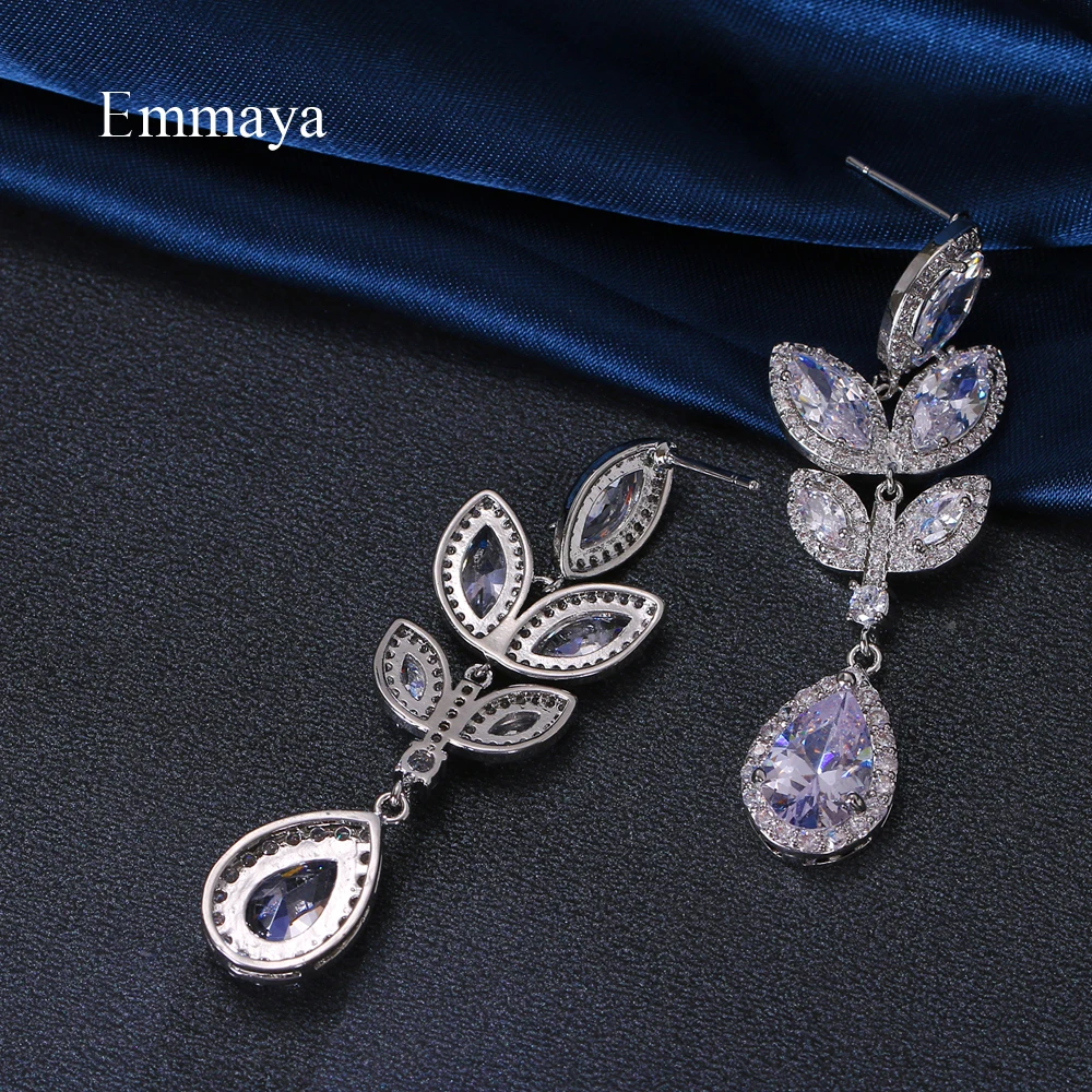 Emmaya/очаровательные женские вечерние серьги белого цвета в форме листа с