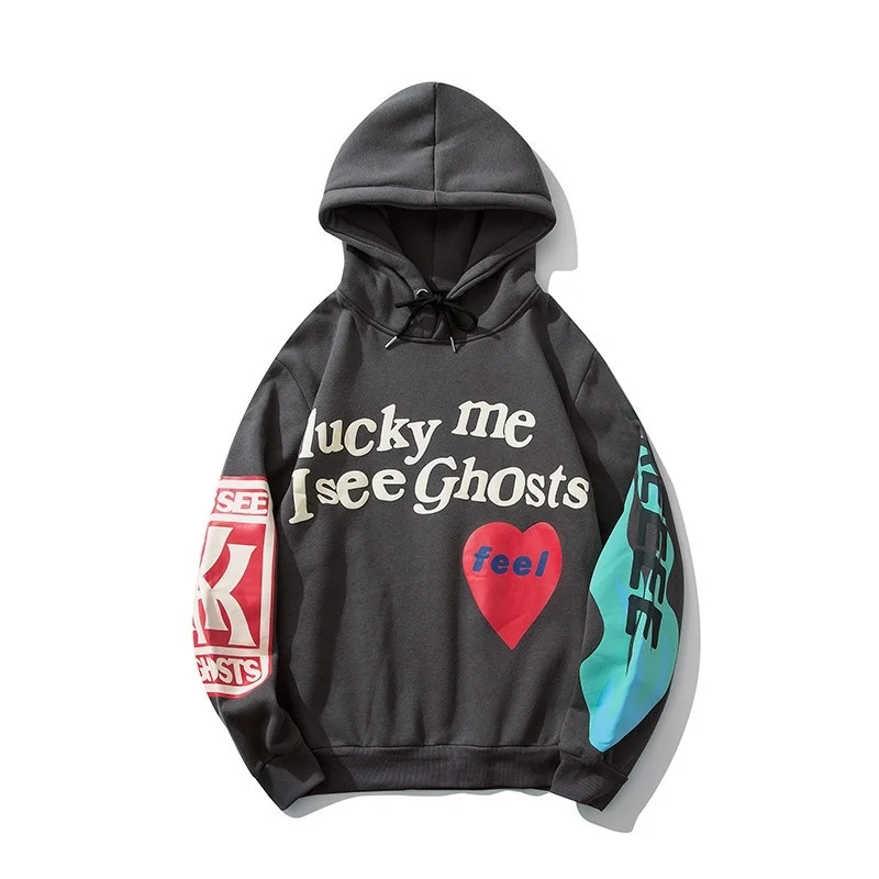 

New Kanye puff printed graffiti sweater in autumn and winter