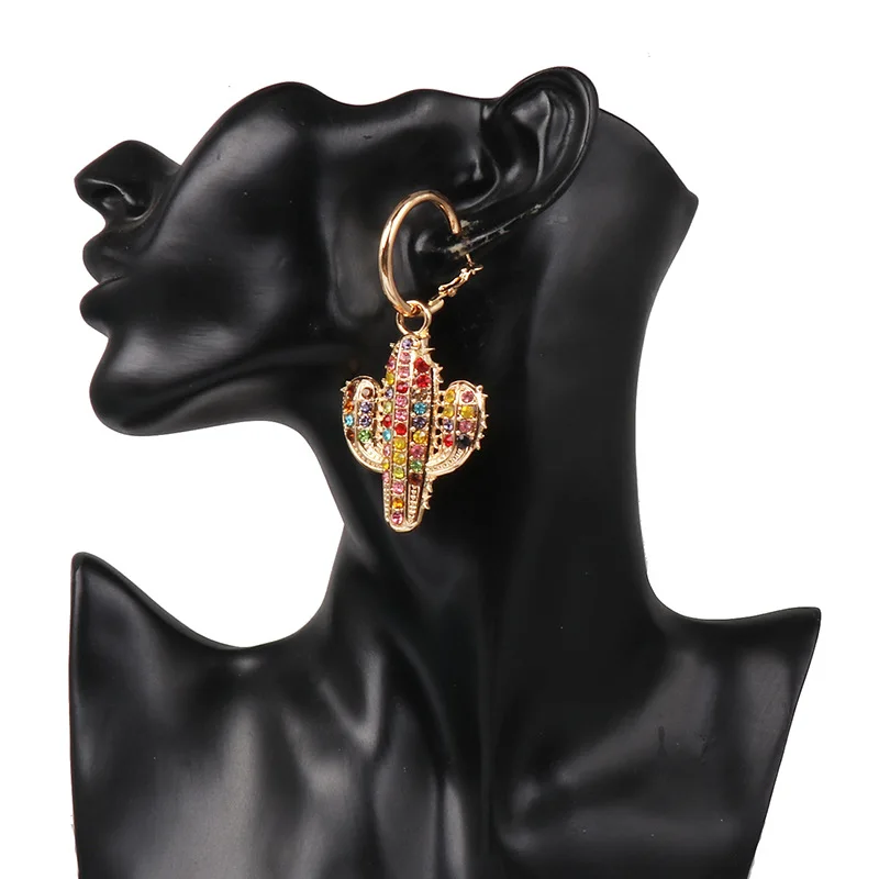 Индивидуальные ювелирные изделия с растениями серьги в форме кактуса для