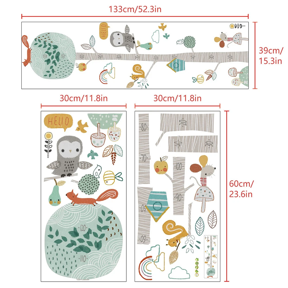 

Home Decor Stickers Kids Growth Chart Height Measurement Ruler With Cartoon Patterns Pvc Wall Decor For Kids Room