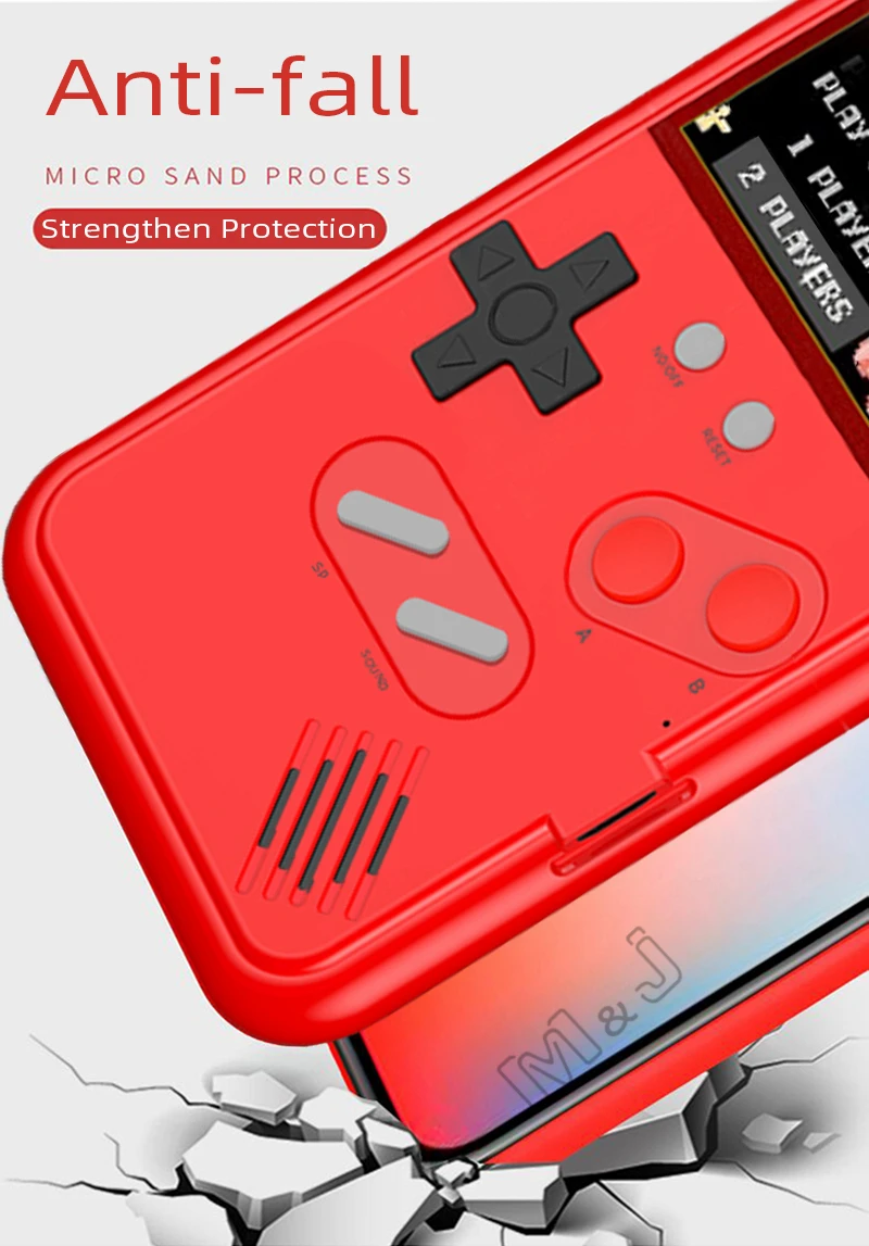 rechargeable full color display game phone case for iphone 11 12 13 max x xr 7 8 plus handheld retro game protection cover boy free global shipping