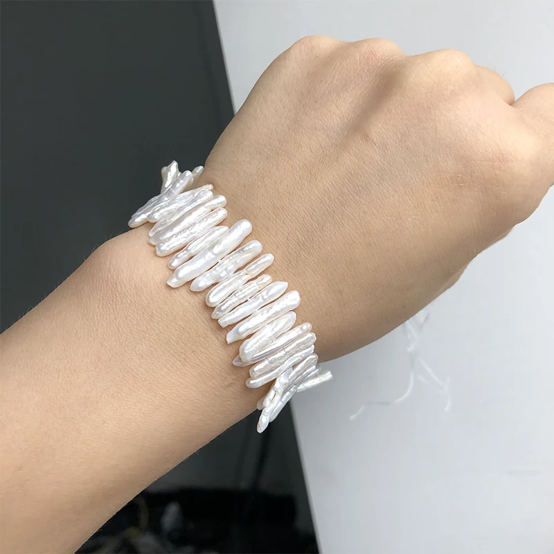 Бусины Из Натурального пресноводного жемчуга в форме палочки 15 дюймов|Бусины| |