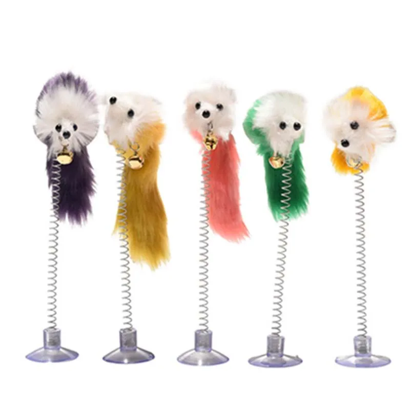 

1pc Funny Cat Toy Sucker Spring Pet Toy Fake Mouse Cat Toy Pet Interactive Toy Supplies Interesting Cat Toys