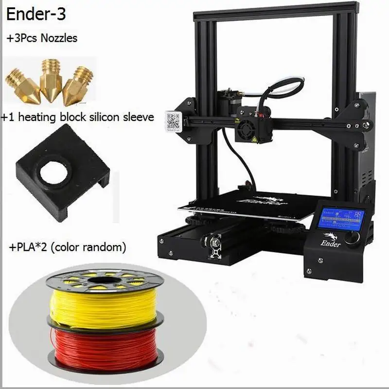 Creality Ender 3/3PRO/3X с 3 насадками/2PLA/силиконовый 3D принтер DIY наборы сборки V Slot большой