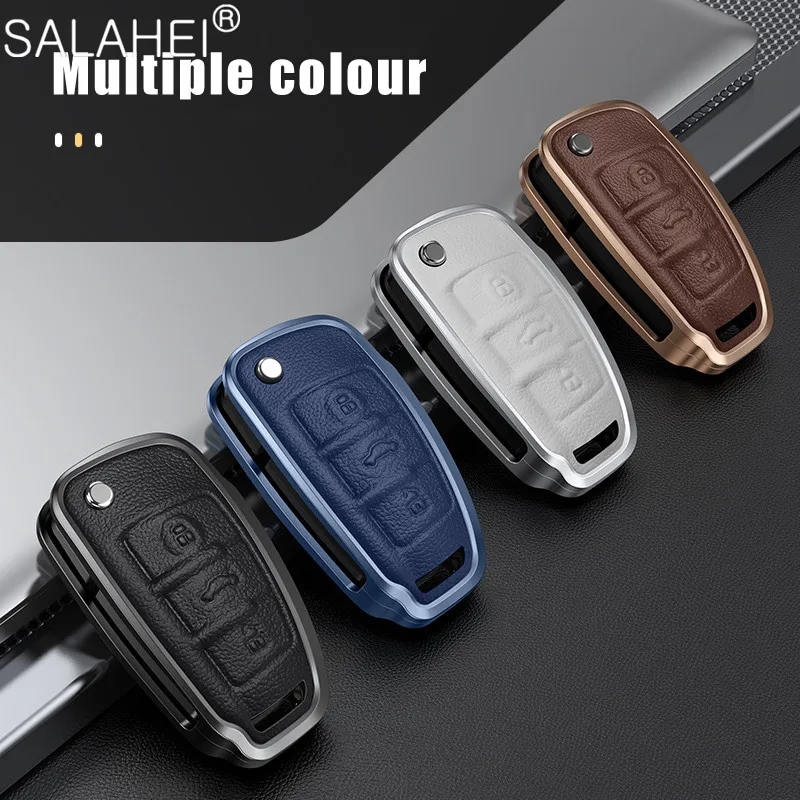 

Folding Car Key Case Cover For Audi A3 A4 A5 C5 C6 8L 8P B6 B7 B8 C6 RS3 Q3 Q7 TT 8L 8V S3 keychain Protector Shell Bag Styling