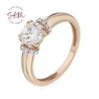 skm 14k 18k rose gold rings for women moissanite rings wedding rings designer promise luxury fine jewelry