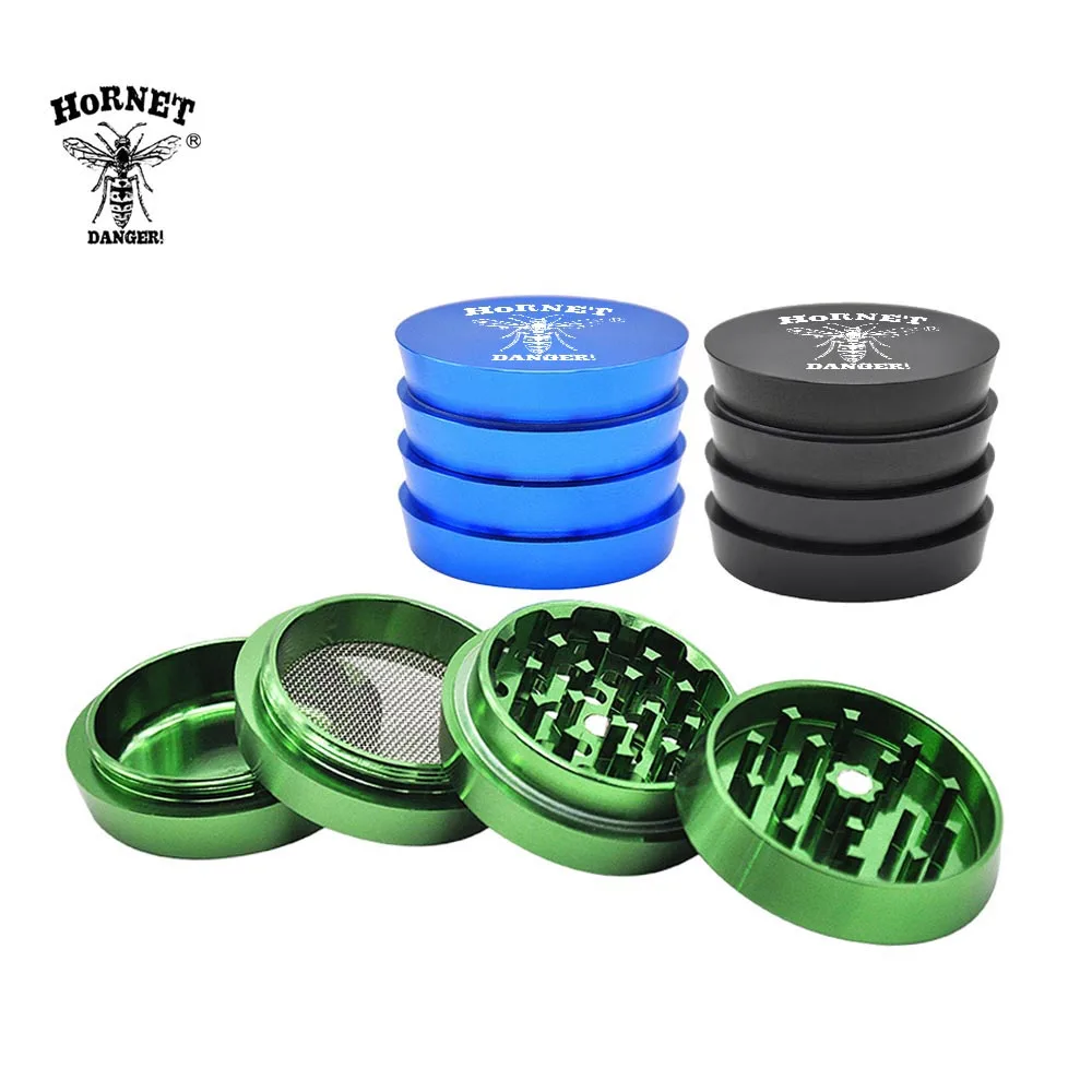 

HORNET Tobacco Grinder 4 Part 50MM Heavy Zinc Alloy Herb Grinder With Sharp Blade Teeth Gear Spice Crusher Hand Miller