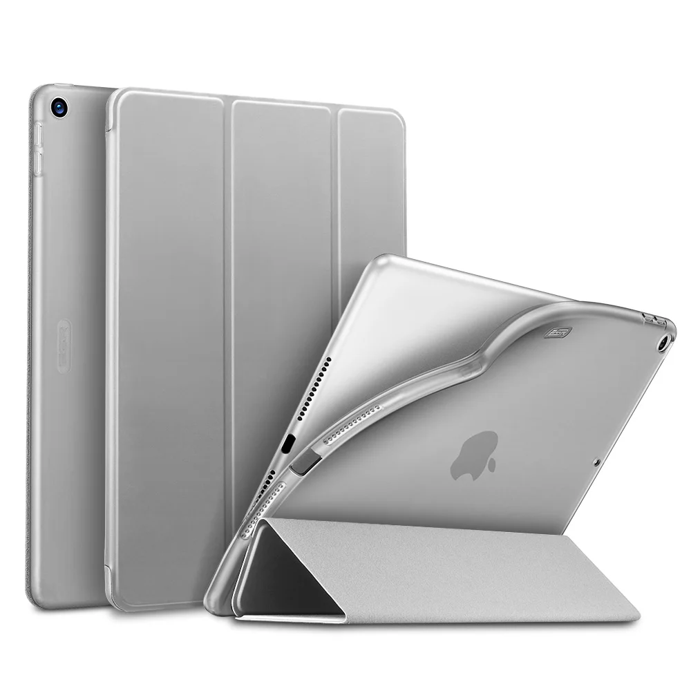 Тонкий умный чехол ESR Rebound для iPad 7th Gen, гибкий чехол из ТПУ с прорезиненным покрытием, чехол-накладка для iPad 7 10," Folio - Цвет: Gray