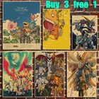 Digimons Цифровой Монстр крафт классический японский аниме плакат в стиле ретро из крафт-бумаги бар офис Кофейня домашнее Искусство Наклейка на стену украшение