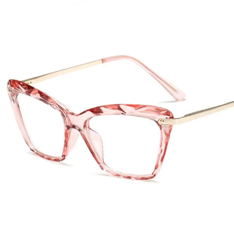 Очки кошачий глаз с прозрачными линзами модные квадратные очки в оправе женские