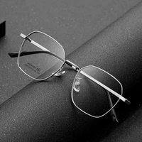 full rim memory titanium frame glasses for man and woman new arrival broadside polygon myopia eyewears