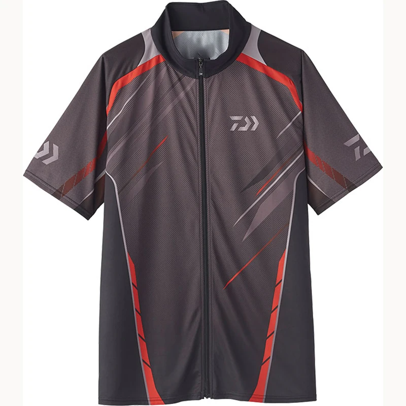 

New DAIWA Men Fishing Clothes UV Sunscreen Breathable Fiber Fishing Shirts Profesional Short Sleeve Fishing Shirt DE-76020