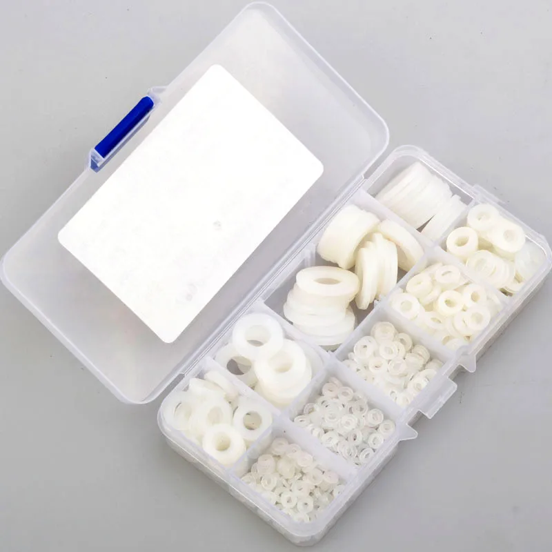 780pcs White Nylon Flat Washer Gasket Set M2 M2.5 M3 M4 M5 M6 M8 M10 M12 Plastic Sealing O-rings Assortment Kit | Обустройство дома