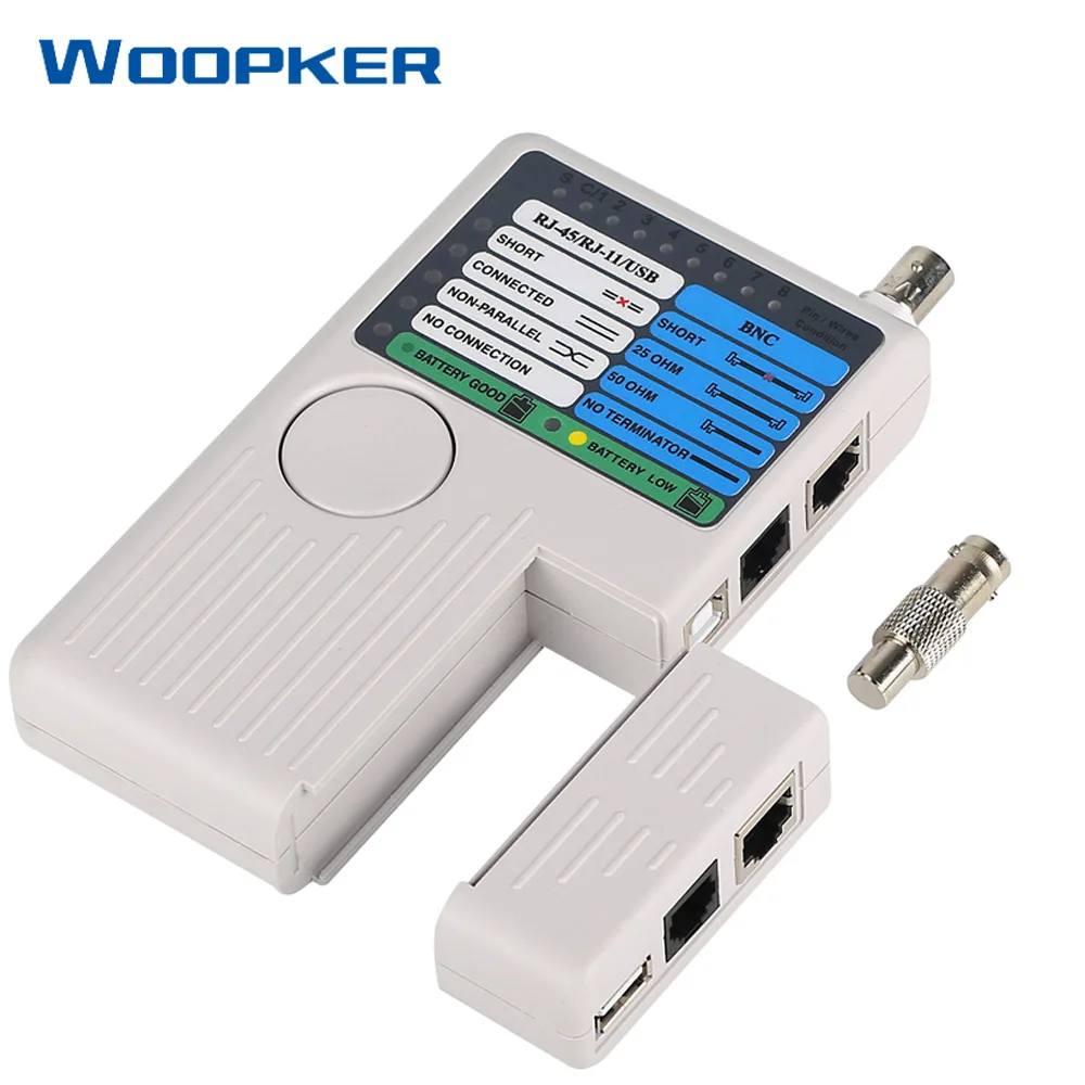 Многофункциональный тестер сетевого кабеля 4 в 1 RJ11 RJ45 USB BNC LAN сетевых кабелей