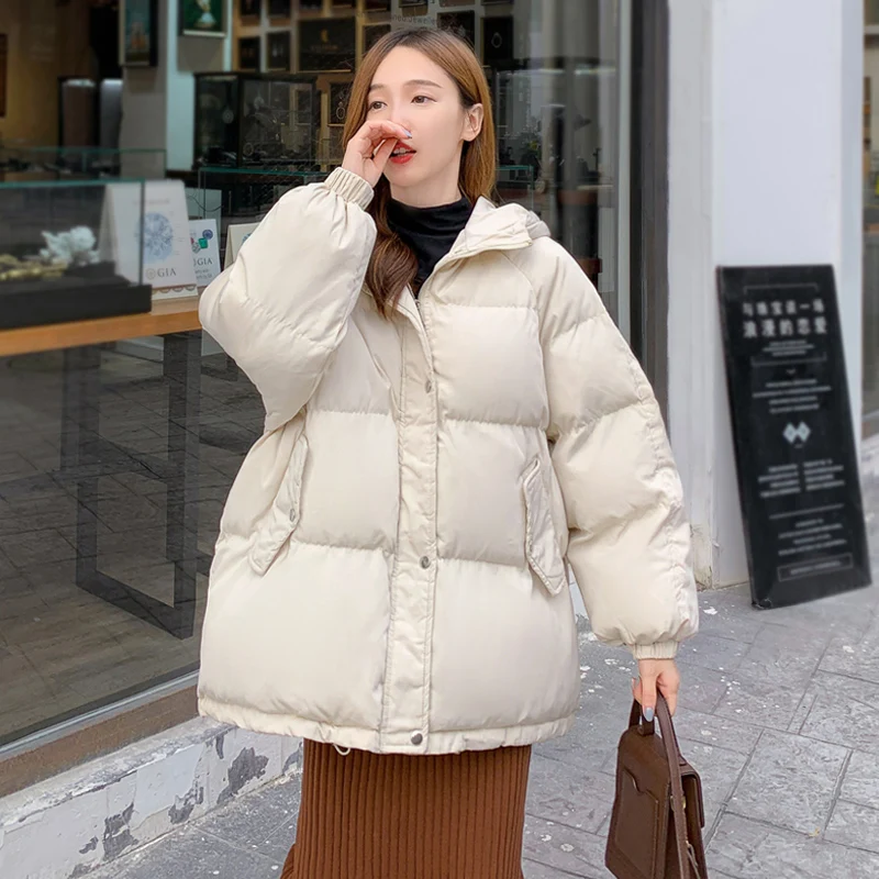 8 Colors Women Winter Puffer Jacket Korean Hooded Quilted Bubble Coat Warm Parkas Woman's Casual Overcoat Female New 2022