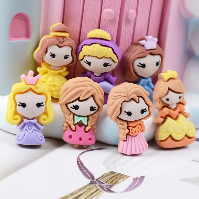 

11Pcs Resin Simulation Cartoon Lovely Little Princess Mobile Phone Shell Accessories Hair Accessories Earrings DIY