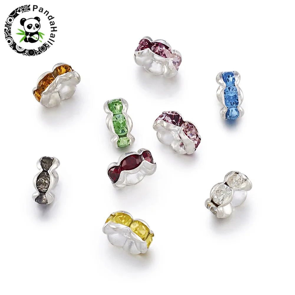 

100 шт латунные разделители для бусин класса А 7x3 мм для сережек бриллиантов для изготовления самодельных разноцветных отверстий 1,5 мм