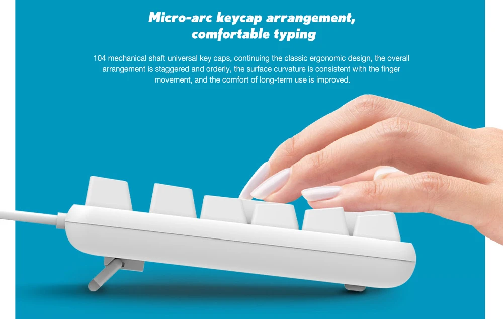 Xiaomi Yuemi MK03C TTC гибридный Вал 104 клавиш механическая клавиатура USB Проводная 12 мультимедийных кнопок клавиатура для ПК Mac OS
