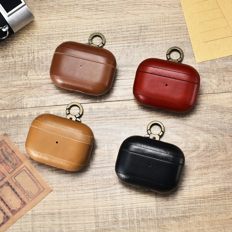 Чехол для наушников AirPods Pro чехол из натуральной кожи беспроводные наушники Bluetooth