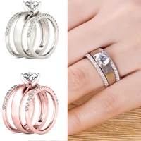 2022couples matching gothic accessories mens womans ring couple rings simple fashion zircon three piece set jewelry anillos