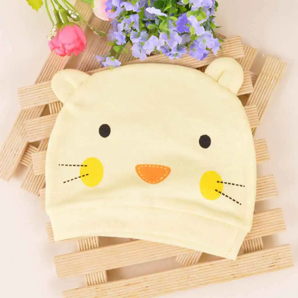 Gorros de beb&eacute; de alta calidad, 100% algod&oacute;n, estampado bonito de dibujos animados, sombreros y gorros para beb&eacute; de 0 a 3 meses, accesorios para beb&eacute;s reci&eacute;n nacidos-2