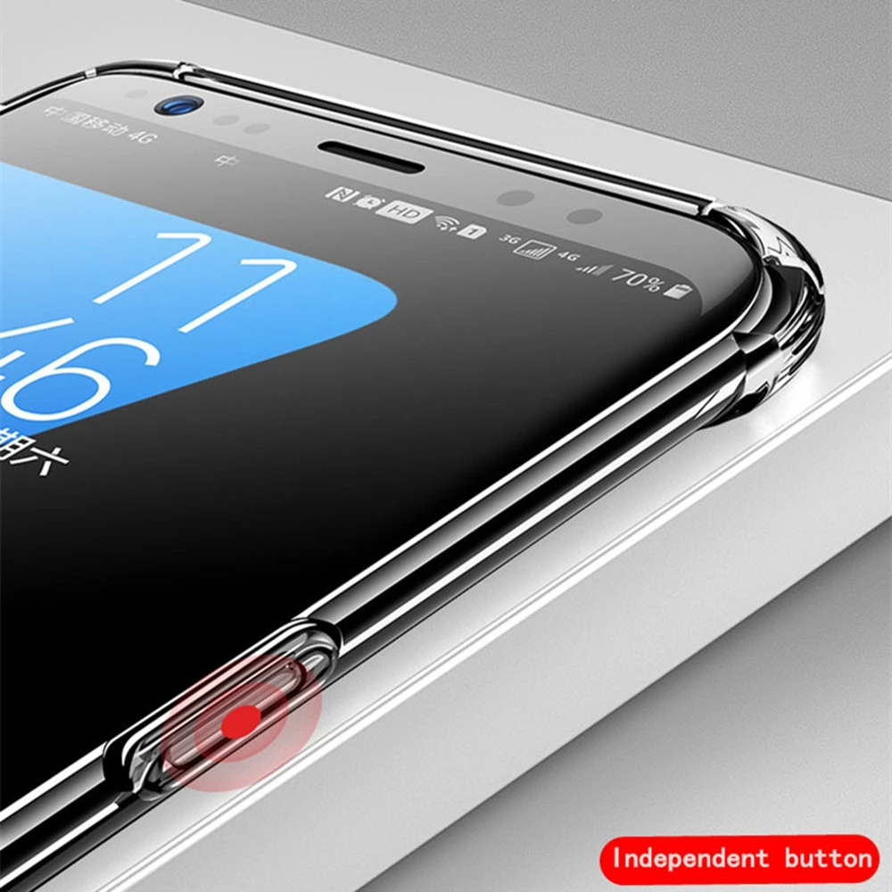 For Samsung Galaxy S8 S9 Plus Airbag Transparent Case Silicone TPU Coque Note 8 9 S10 Lite Phone Bumper Covers | Мобильные телефоны