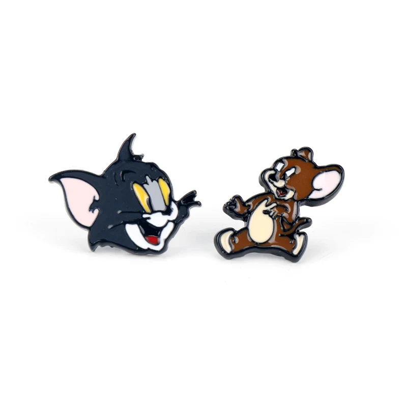 Anime One Piece Luffy Tom and Jerry Alice in Wonderland Stud Earrings The Nightmare Before Christmas Jack Sally Cute Earrings